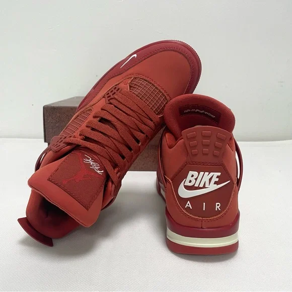 Men’s Orange-Red Athletic Sneakers Shoes -Brand New Retro 4 Brick by Brick - Picture 9 of 10